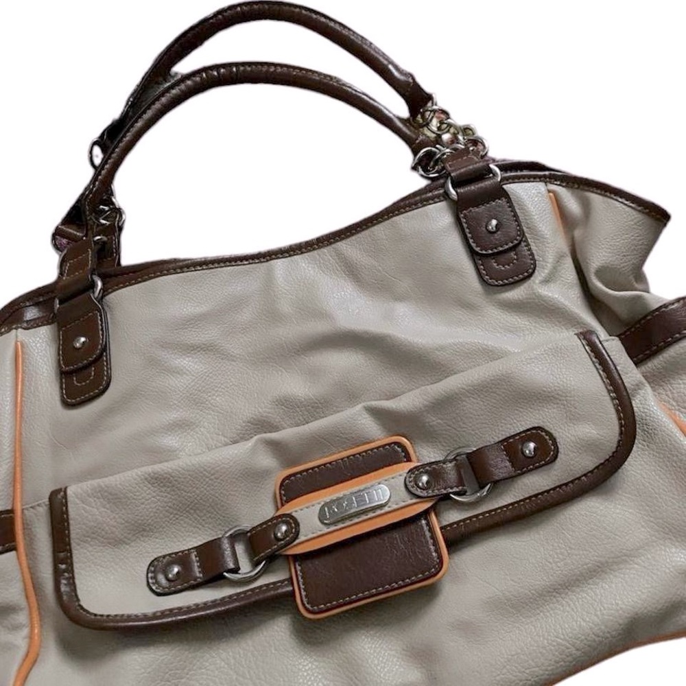 Nine West Cream and Brown Shoulder Bag